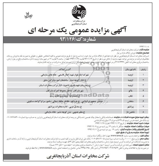 مزایده,فروش املاک
