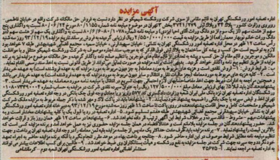 مزایده,فروش حق مالکانه شرکت