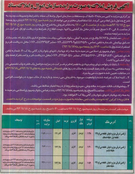 مزایده,فروش املاک و مستغلات
