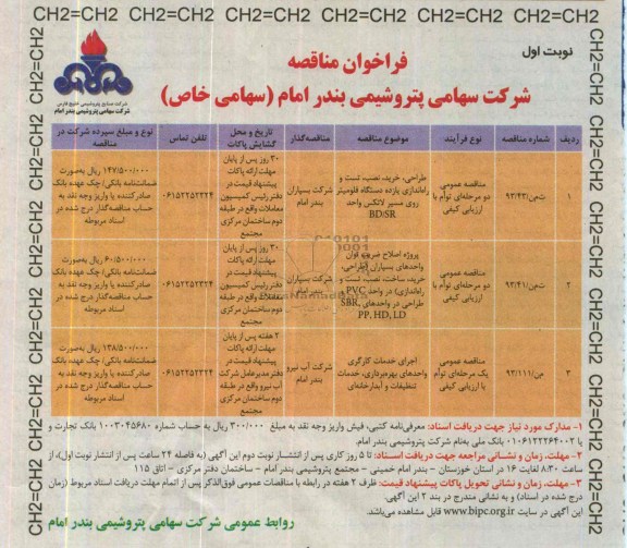 فراخوان مناقصه,مناقصه  طراحی، خرید، نصب، تست و راه اندازی یازده دستگاه فلومیتر 