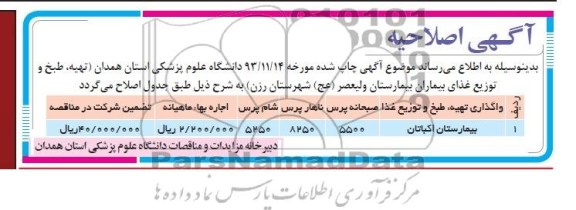 آگهی اصلاحیه 
