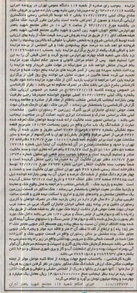 مزایده,فروش ششدانگ یکباب سالن