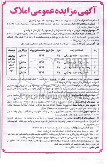 مزایده,فروش 4 واحد خانه سازمانی