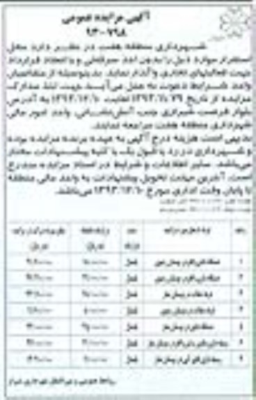 آگهی مزایده عمومی ,مزایده دستگاه بادی واقع در بوستان رضوی