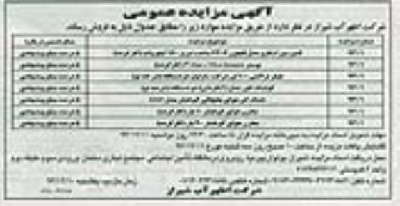 مزایده عمومی , مزایده عمومی کمپرسور اسکرو