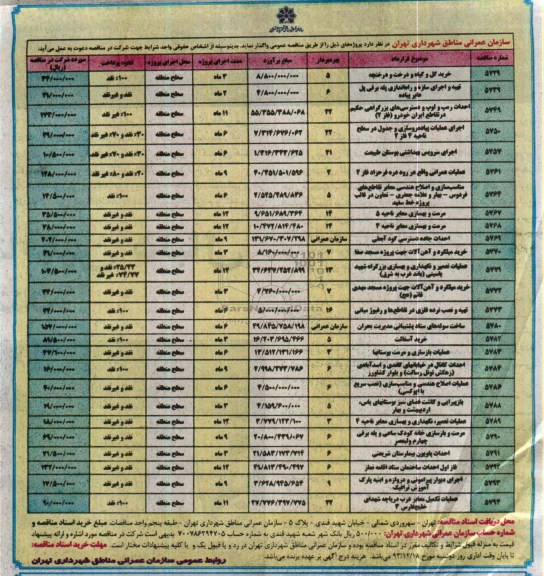 آگهی مناقصه ,مناقصه خرید گل و گیاه و درخت و درختچه