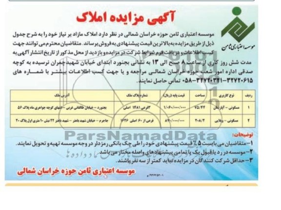 مزایده,املاک مازاد
