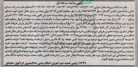 آگهی مزایده ,مزایده 255 پالت فلزی