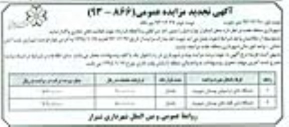 مزایده عمومی , مزایده عمومی محل استقرار دستگاه بادی ترامبولین