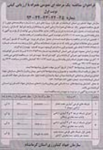 فراخوان مناقصه عمومی یک مرحله ای , مناقصه  آبیاری تحت فشار اراضی