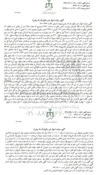 مزایده مزایده ششدانگ یک دستگاه آپارتمان 63.6 مترمربع