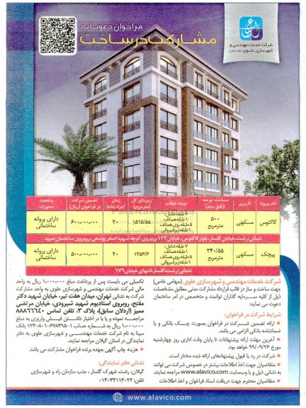 مناقصه ،فراخوان دعوت به مشارکت در ساخت با کاربری مسکونی 
