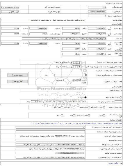 فروش دو قطعه زمین و یک باب ساختمان کلنگی در سطح استان آذربایجان غربی