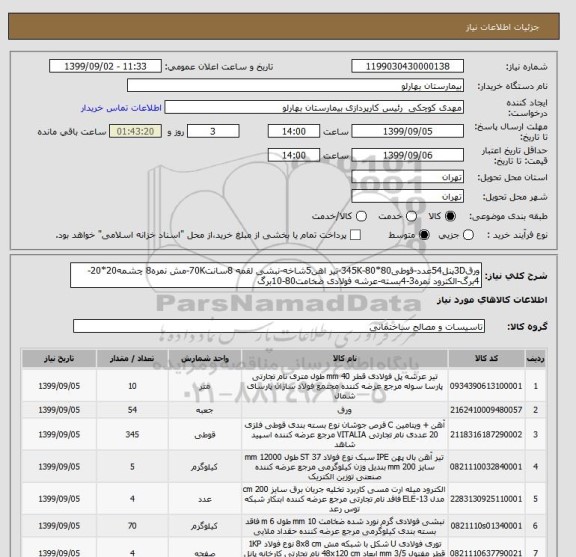 استعلام ورق3Dپنل54عدد-قوطی80*80-345K-تیر اهن5شاخه-نبشی لقمه 8سانت70K-مش نمره8 چشمه20*20-4برگ-الکترود نمره3-4بسته-عرشه فولادی ضخامت80-10برگ