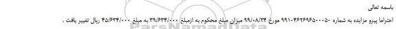 اصلاحیه مزایده،اصلاحیه مزایده فروش یک باب مغازه به متراژ 42 متر مربع  