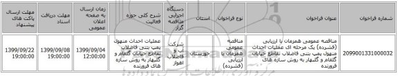 مناقصه عمومی همزمان با ارزیابی (فشرده) یک مرحله ای عملیات احداث منهول پمپ بتنی فاضلاب تقاطع خیابان گلفام و گلبهار به روش سازه های فرورنده 
