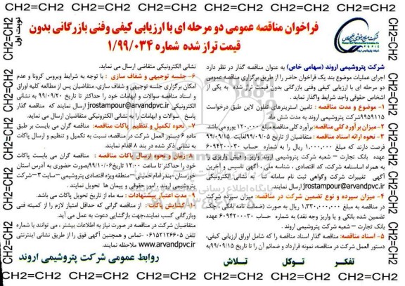 فراخوان مناقصه عمومی , مناقصه تامین استرینرهای تفلون لاین 