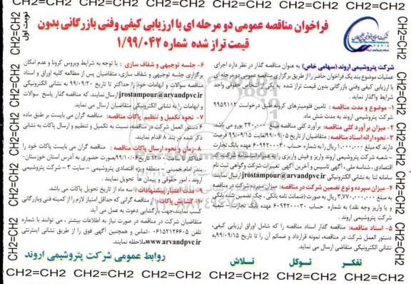 فراخوان مناقصه, فراخوان مناقصه تامین فلومیترهای کرونه 