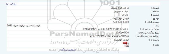 مزایده فروش آلومینیوم