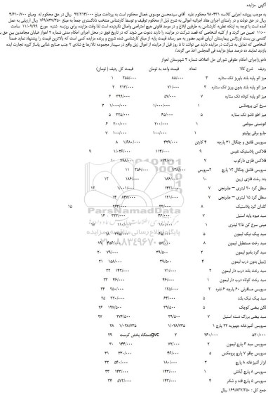 مزایده،مزایده فروش میز اتو پایه بلند باپریز تک ستاره و...
