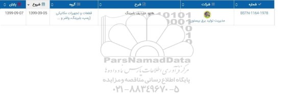 استعلام , استعلام ​خرید دو ردیف بلبرینگ