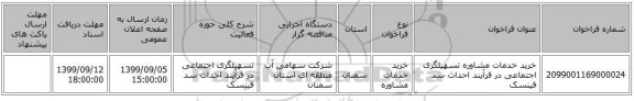 خرید خدمات مشاوره تسهیلگری اجتماعی در فرآیند احداث سد فینسک   