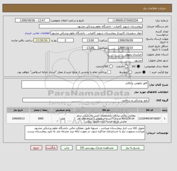استعلام کاور نایلونی برانکادر 