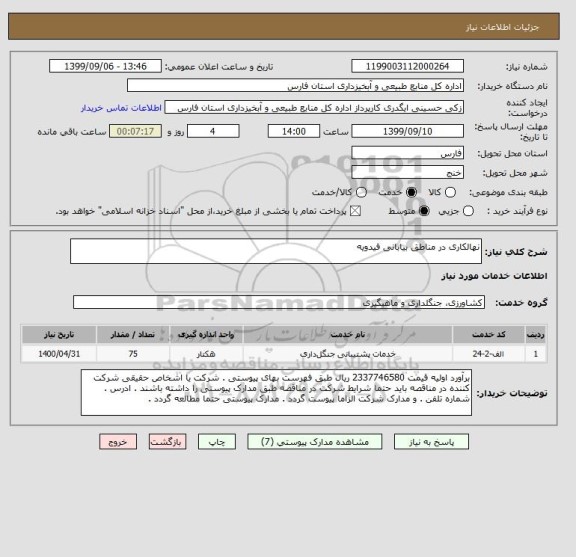 استعلام نهالکاری در مناطق بیابانی فیدویه