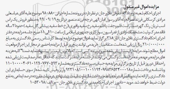 مزایده،مزایده فروش یک راس اسب نریان