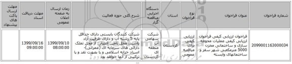 فراخوان ارزیابی کیفی فراخوان ارزیابی کیفی عملیات محوطه سازی و ساختمانی مخزن 5000 مترمکعبی شهر سقز و ساختمانهای وابسته