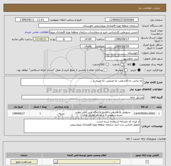 استعلام جا نباتی، جا قاشقی، جا مربایی، جا پنیری و ...