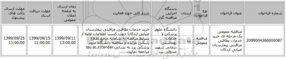 مناقصه عمومی یک مرحله ای خرید خدمات نظافتی مراقبتی بیمارستان ضیایی اردکان