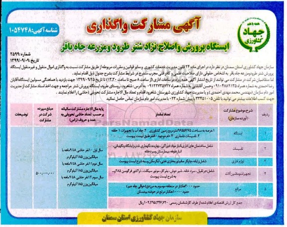 مشارکت واگذاری ایستگاه پرورش و اصلاح نژاد شتر