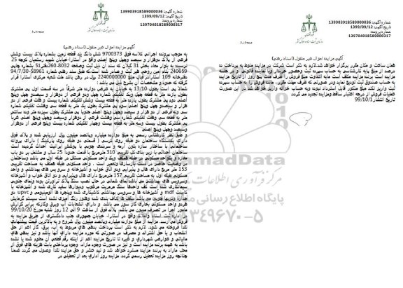 مزایده ،مزایده ششدانگ یک قطعه زمین