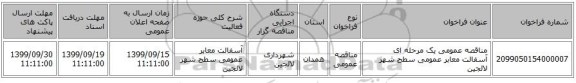 مناقصه عمومی یک مرحله ای آسفالت معابر عمومی سطح شهر لالجین