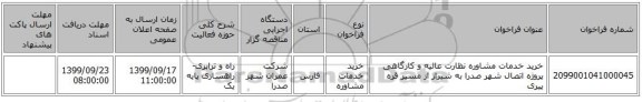 خرید خدمات مشاوره نظارت عالیه و کارگاهی پروژه اتصال شهر صدرا به شیراز از مسیر قره پیری