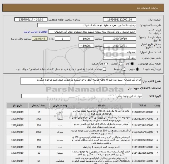 استعلام ایران کد مشابه است پرداخت 6 ماهه هزینه حمل با فروشنده در صورت عدم تایید مرجوع میگردد