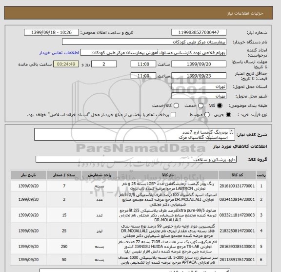 استعلام پودررنگ گیمسا ارج 7عدد
اسیداستیک گلاسیال مرک
متانل مجللیpure
