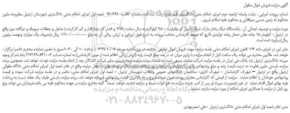 مزایده،مزایده فروش یکدستگاه دیگ بخار مارک شرکت آرمن کو بظرفیت 2500 کیلوگرم 