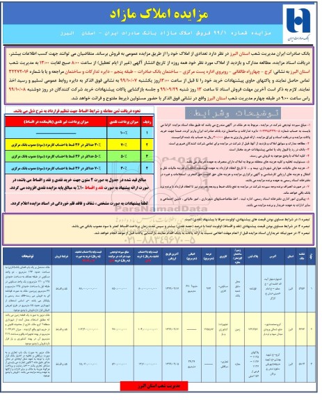 مزایده ،مزایده فروش تعدادی از املاک کاربری مسکونی و تجاری 