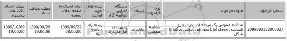 مناقصه عمومی یک مرحله ای اجرای طرح هندسی ورودی آمل(محور هراز)باکس زیرگذر u شکل