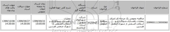 مناقصه عمومی یک مرحله ای اجرای عملیات راهسازی،جدولگذاری و آسفالت قسمتی از شهرک صنعتی هرسین