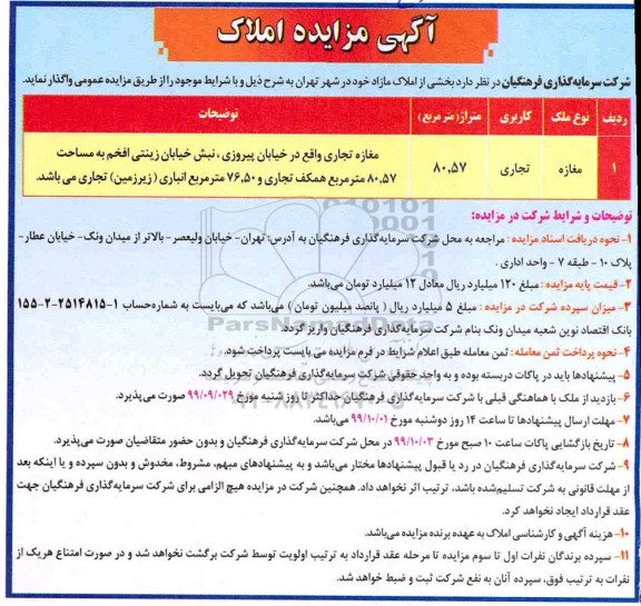 مزایده , مزایده املاک