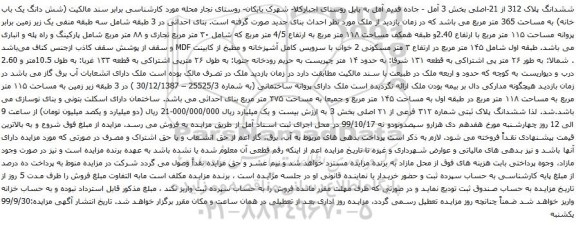 آگهی مزایده شش دانگ یک باب خانه به مساحت 365 متر مربع