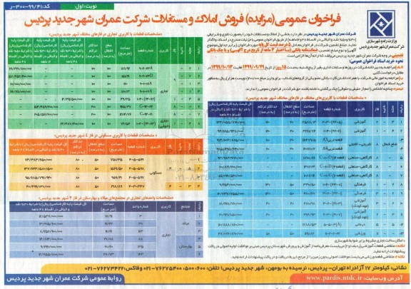 مزایده،مزایده فروش املاک و مستغلات کاربری آموزشی و تفریحی و فرهنگی نوبت اول