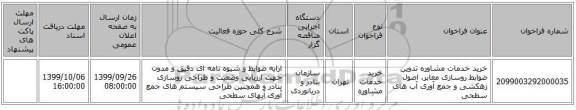 خرید خدمات مشاوره تدوین ضوابط روسازی معابر، اصول زهکشی و جمع آوری آب های سطحی
