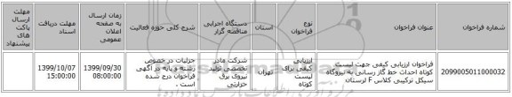 فراخوان ارزیابی کیفی جهت لیست کوتاه احداث خط گاز رسانی به نیروگاه سیکل ترکیبی کلاس F لرستان