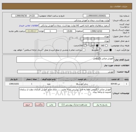 استعلام آموزش مبانی ارگونومی