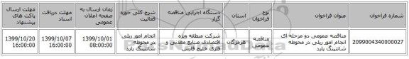 مناقصه عمومی دو مرحله ای انجام امور ریلی در محوطه شانتینگ یارد