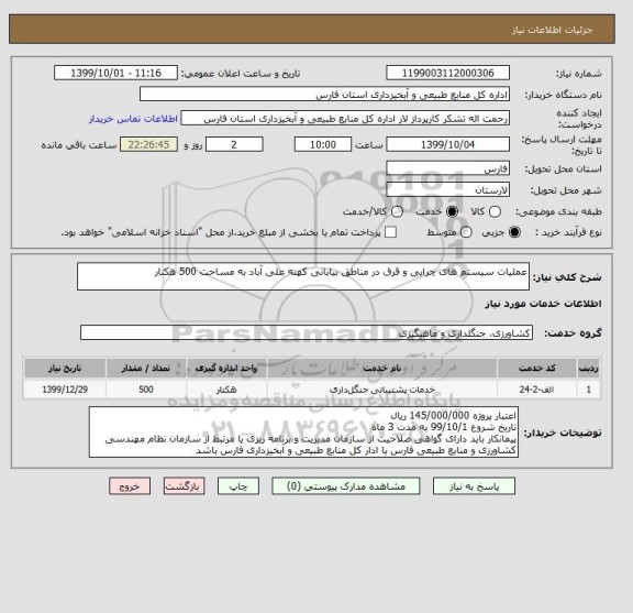 استعلام عملیات سیستم های چرایی و قرق در مناطق بیابانی کهنه علی آباد به مساحت 500 هکتار